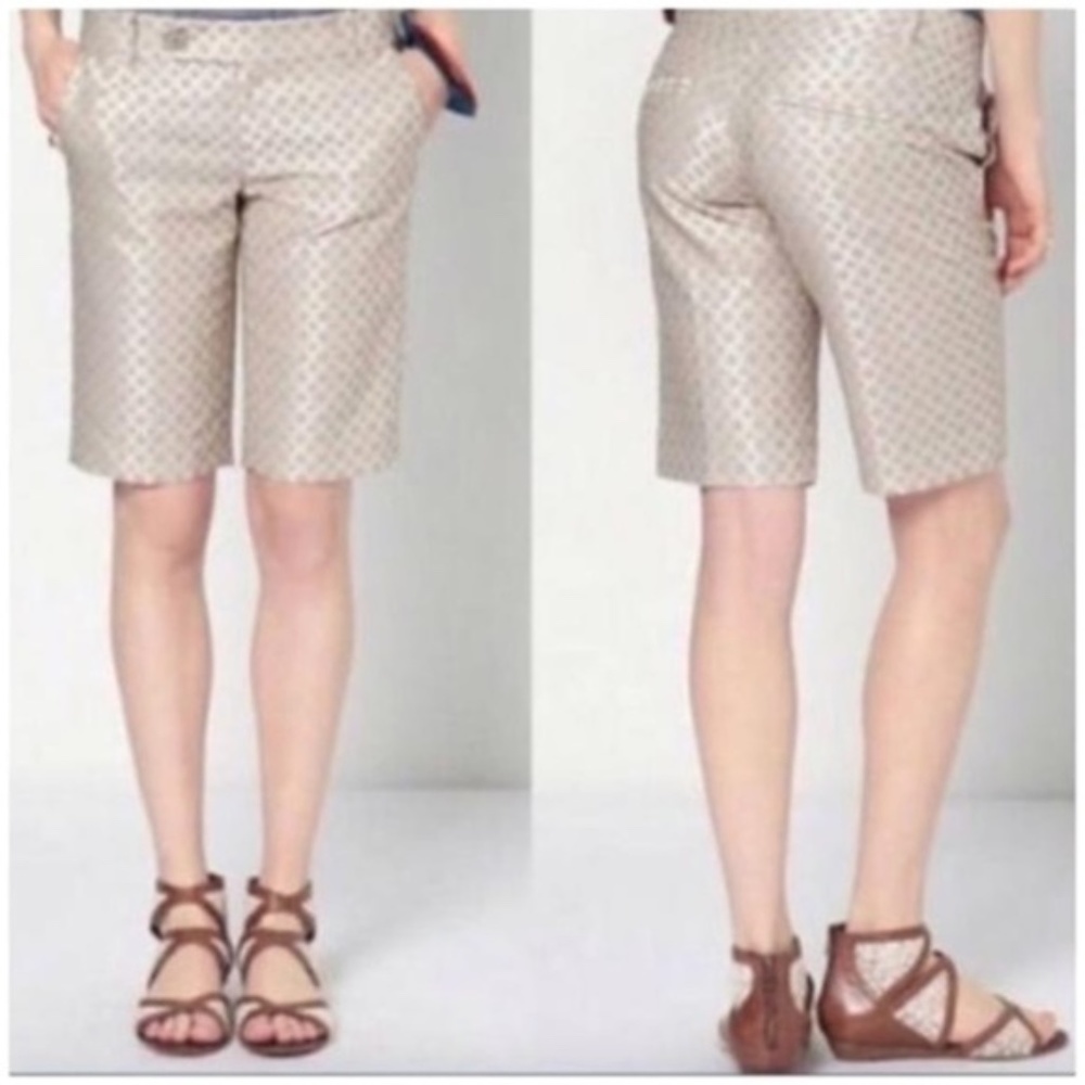 Cartonnier Anthropologie Taupe Jacquard Shorts 10